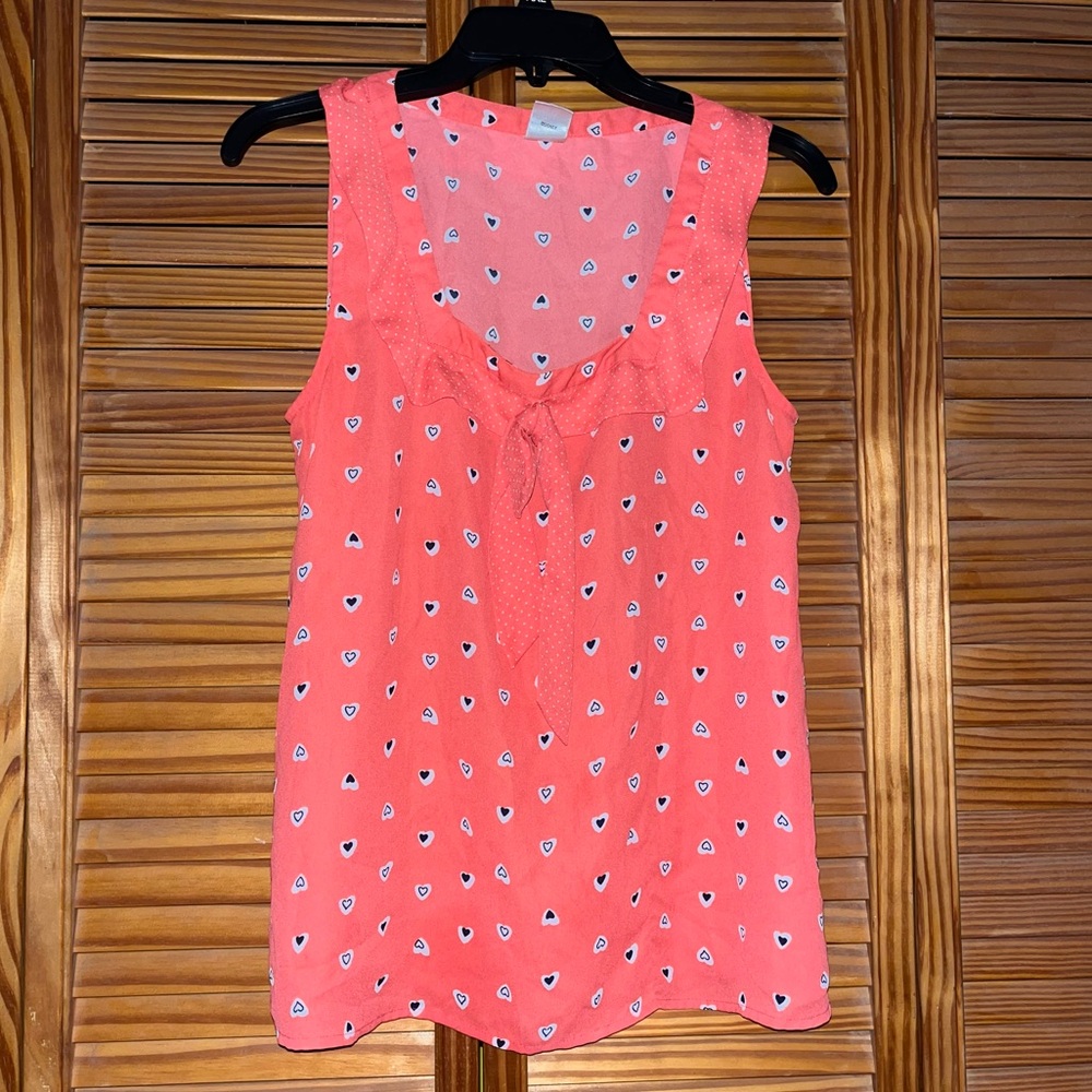 Disney LC Lauren Conrad Minnie Mouse Hearts Bow Sleeveless Tank Size Small‎